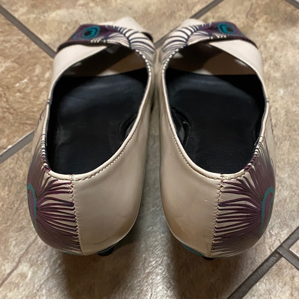 TUK Women's Leather White, Teal, and Black Size 9M Heels Elegant Formal Office - Picture 10 of 13